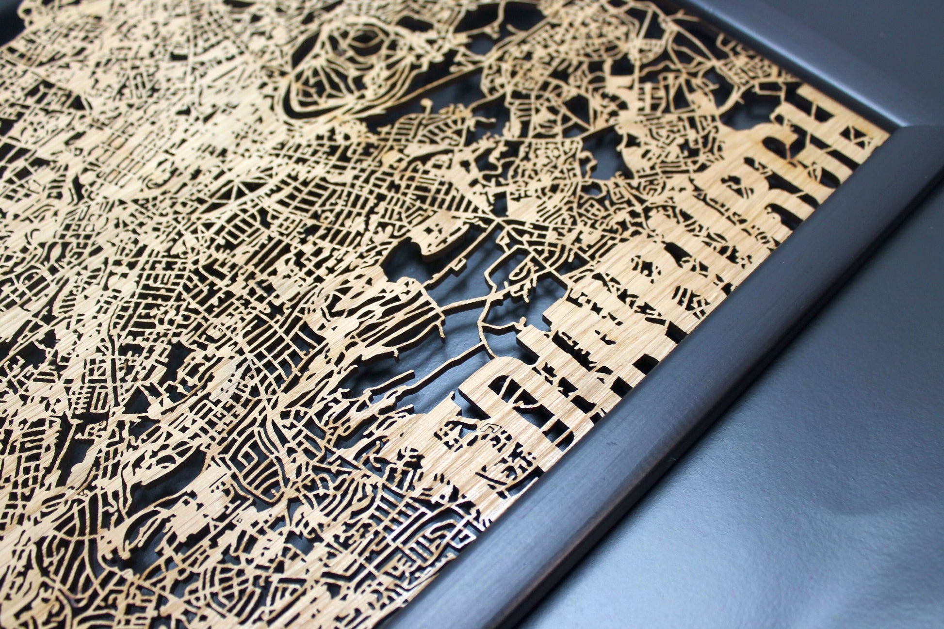 Edinburgh Wood Map Laser Cut Street Maps Wooden Map