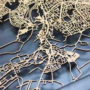 Aberdeen Wood Map Laser Cut Street Maps Wooden Map