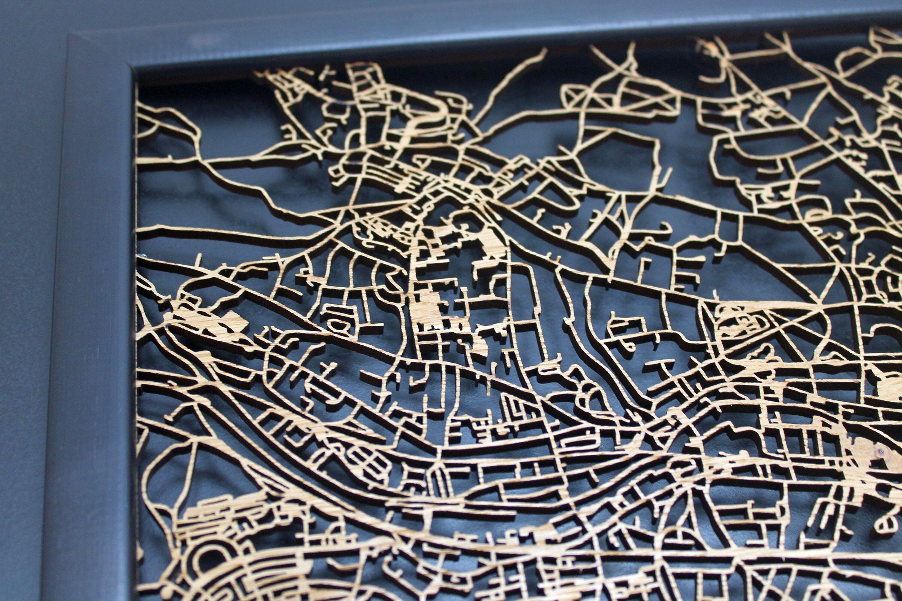 Bath Wood Map Laser Cut Street Maps Wooden Map