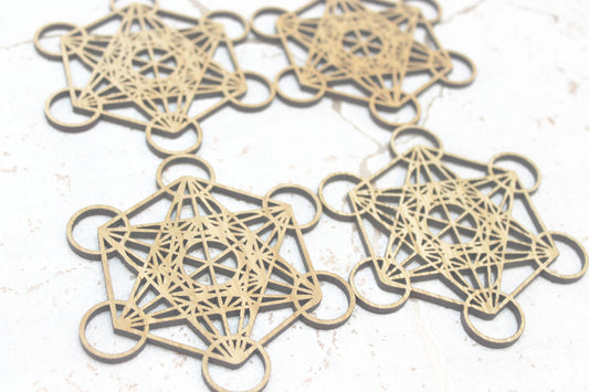 Metatron's Cube - Sacred Geometry - Laser Cut Coasters Set of 4