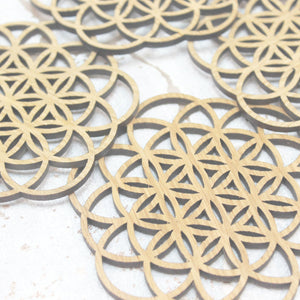 Flower of Life Foundations Sacred Geometry Laser Cut Coasters Set of 4
