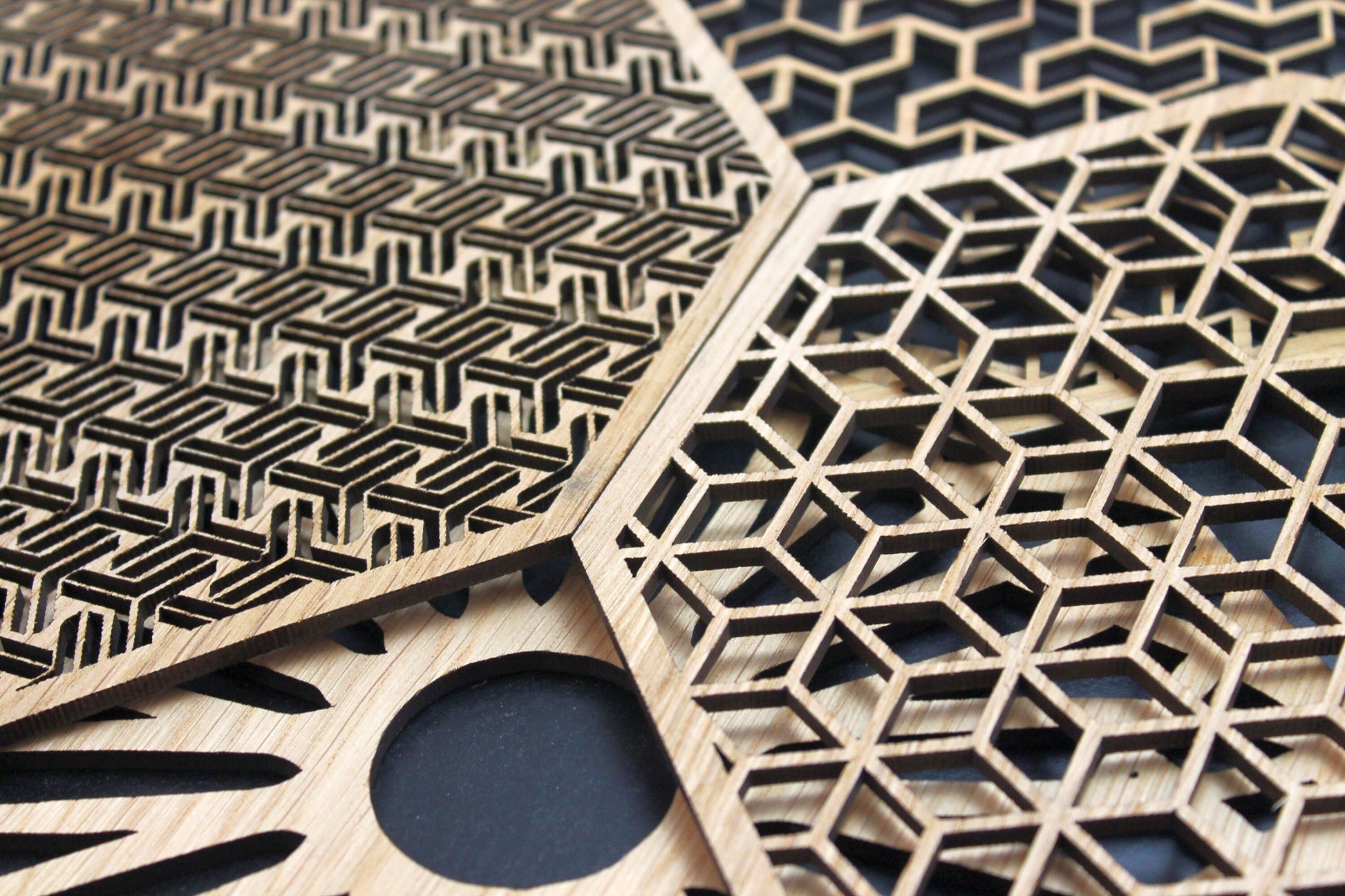 Geometric Delights Placemats Set Laser Cut Set of 4