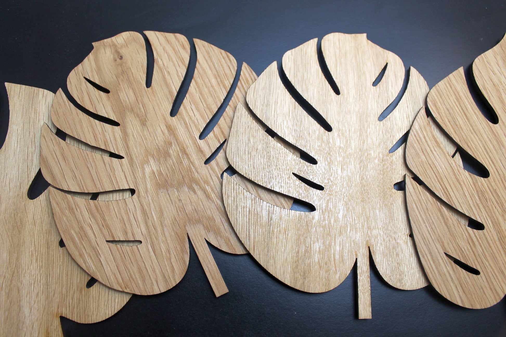 Monstera Leaf, Palm Leave Natural Placemats Set Laser Cut Set of 4