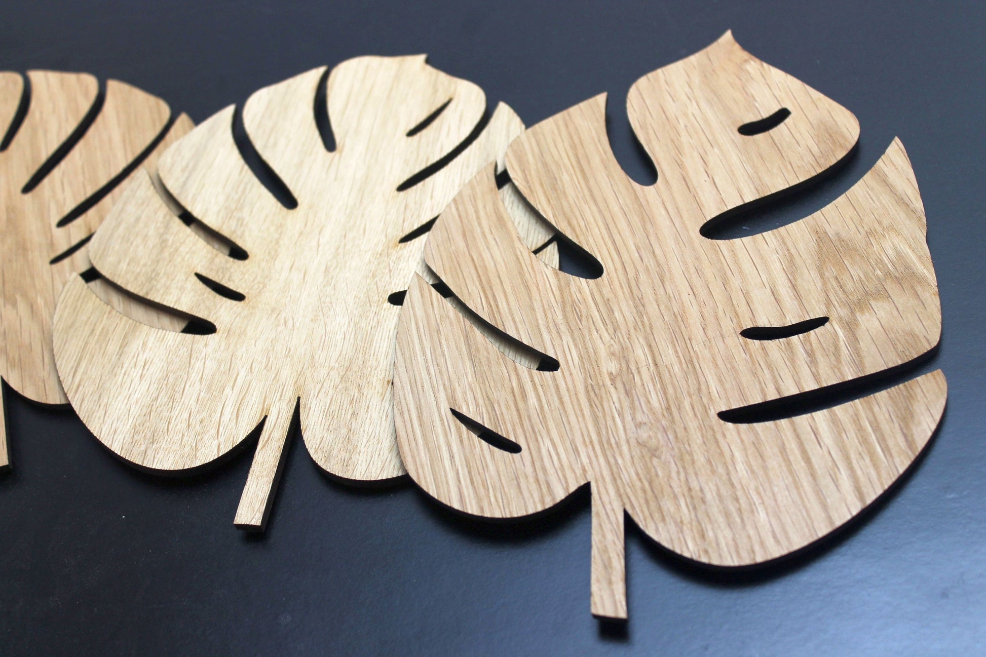Monstera Leaf, Palm Leave Natural Placemats Set Laser Cut Set of 4