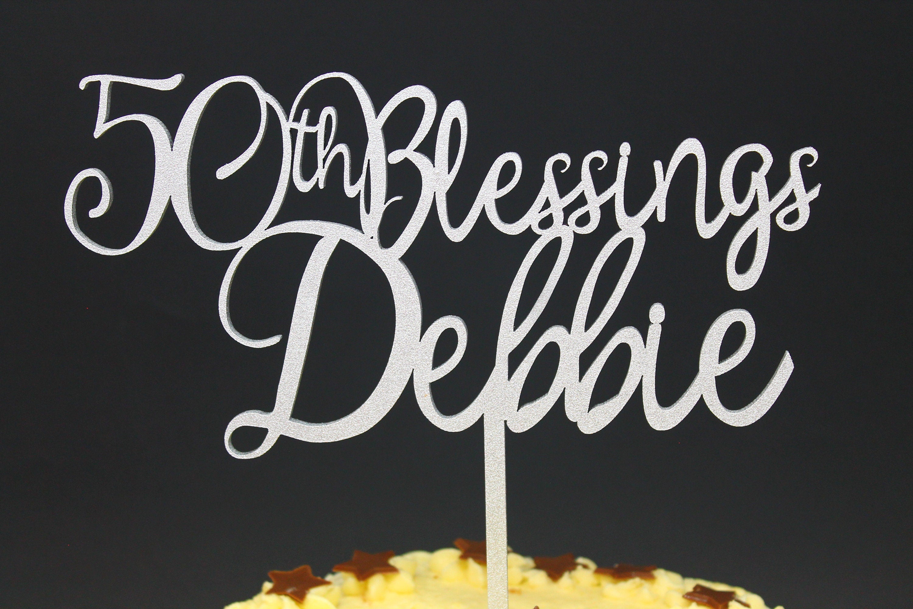 Cake Topper Birthday Blessings Wood Luxury Premium Topper Keepsake