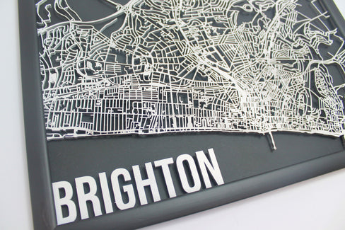 Brighton Wood Map Laser Cut Street Maps Wooden Map