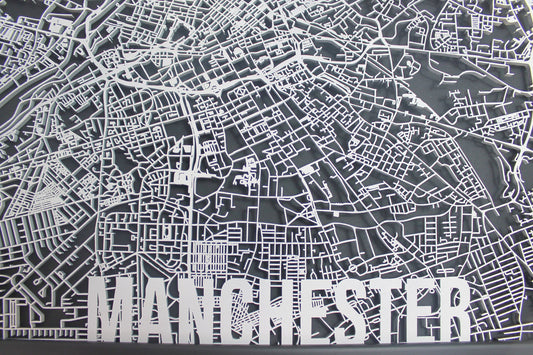 Manchester Laser Cut Street Maps Wooden Map