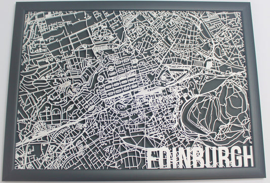 Edinburgh Wood Map Laser Cut Street Maps Wooden Map