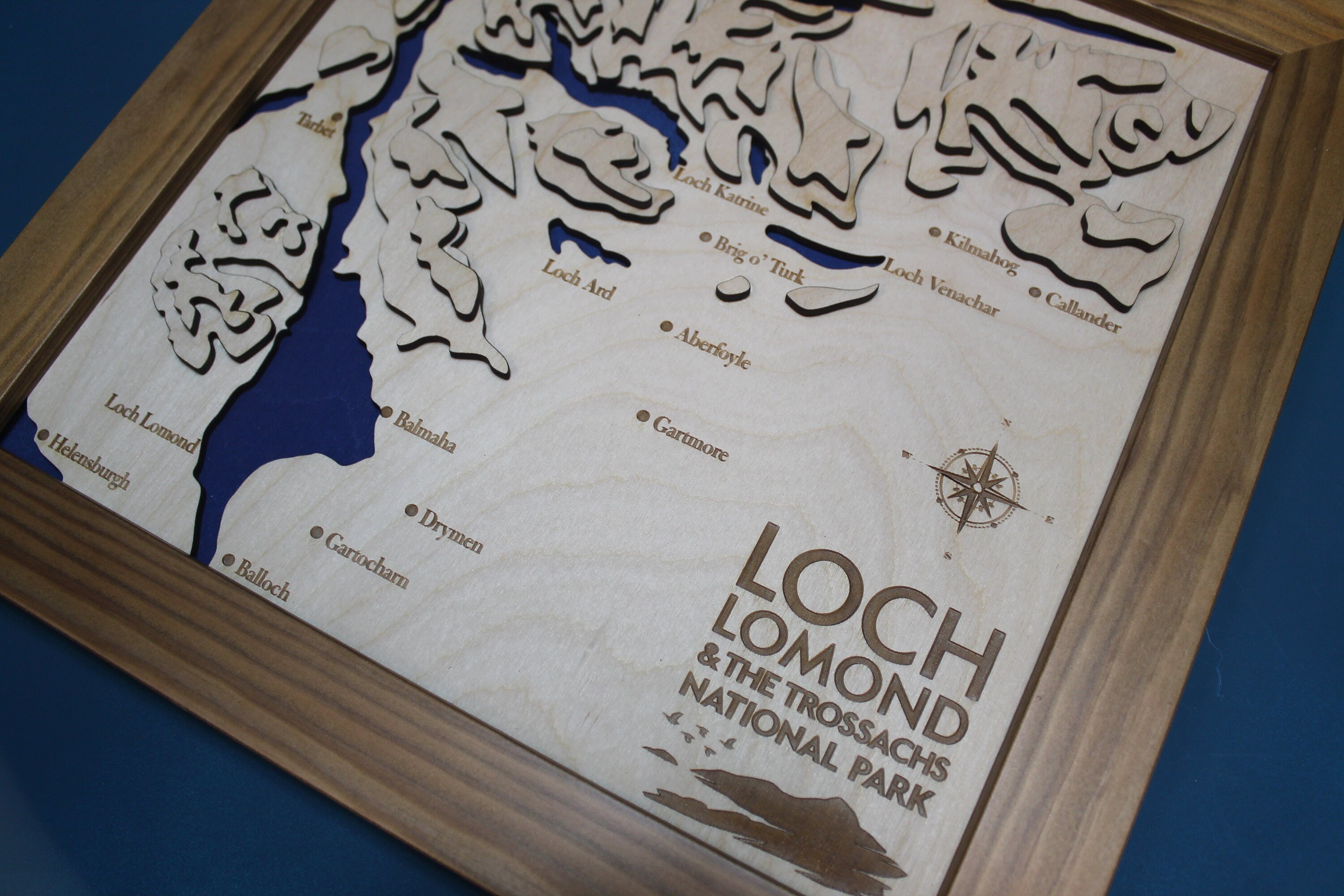3D Loch Lomond and the Trossachs Map - Wooden Topographical Map