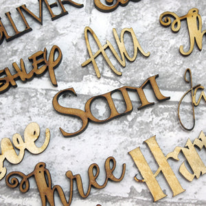Personalised wooden script name plaque sign - Any Font  - Words Letters MDF  and Birch!
