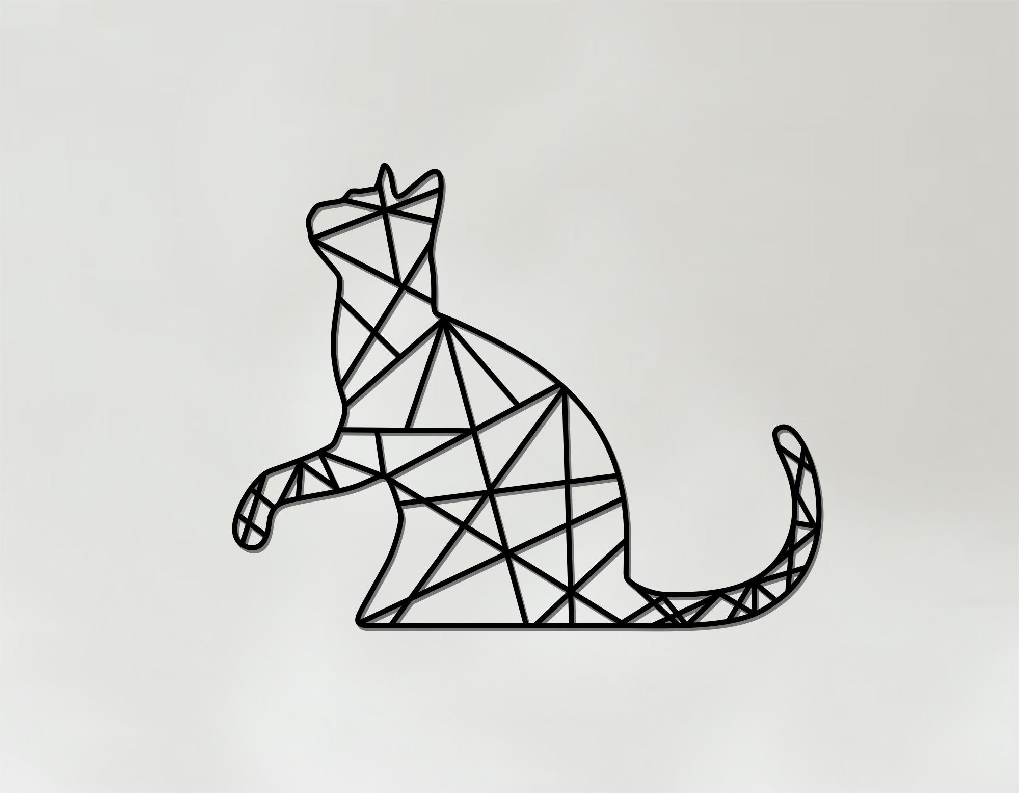 Geometric Cat Art - Wooden Wall Art - Cat Lover Gift