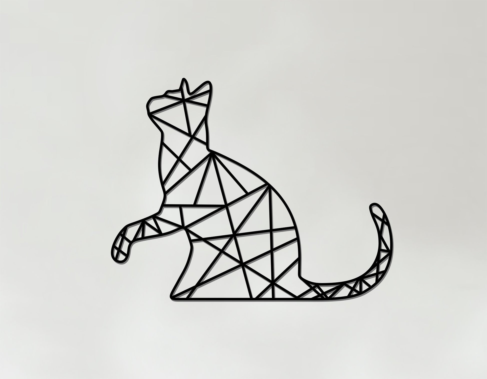 Geometric Cat Art - Wooden Wall Art - Cat Lover Gift