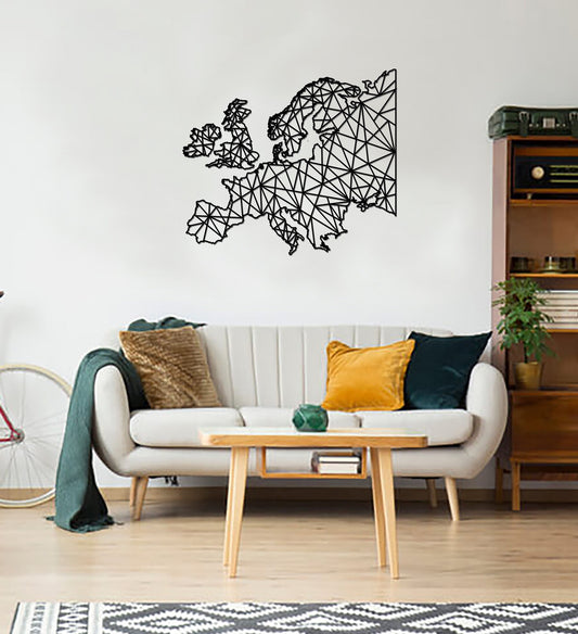 Geometric Europe Art - Wooden Country Wall Art - Europe Gift