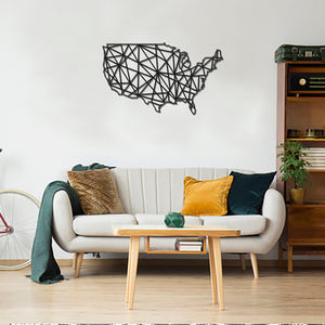 Geometric USA Art - Wooden Country Wall Art - USA Gift