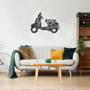 Geometric Scooter Art - Wooden Country Wall Art - Scooter Vespa Lambretta Gift