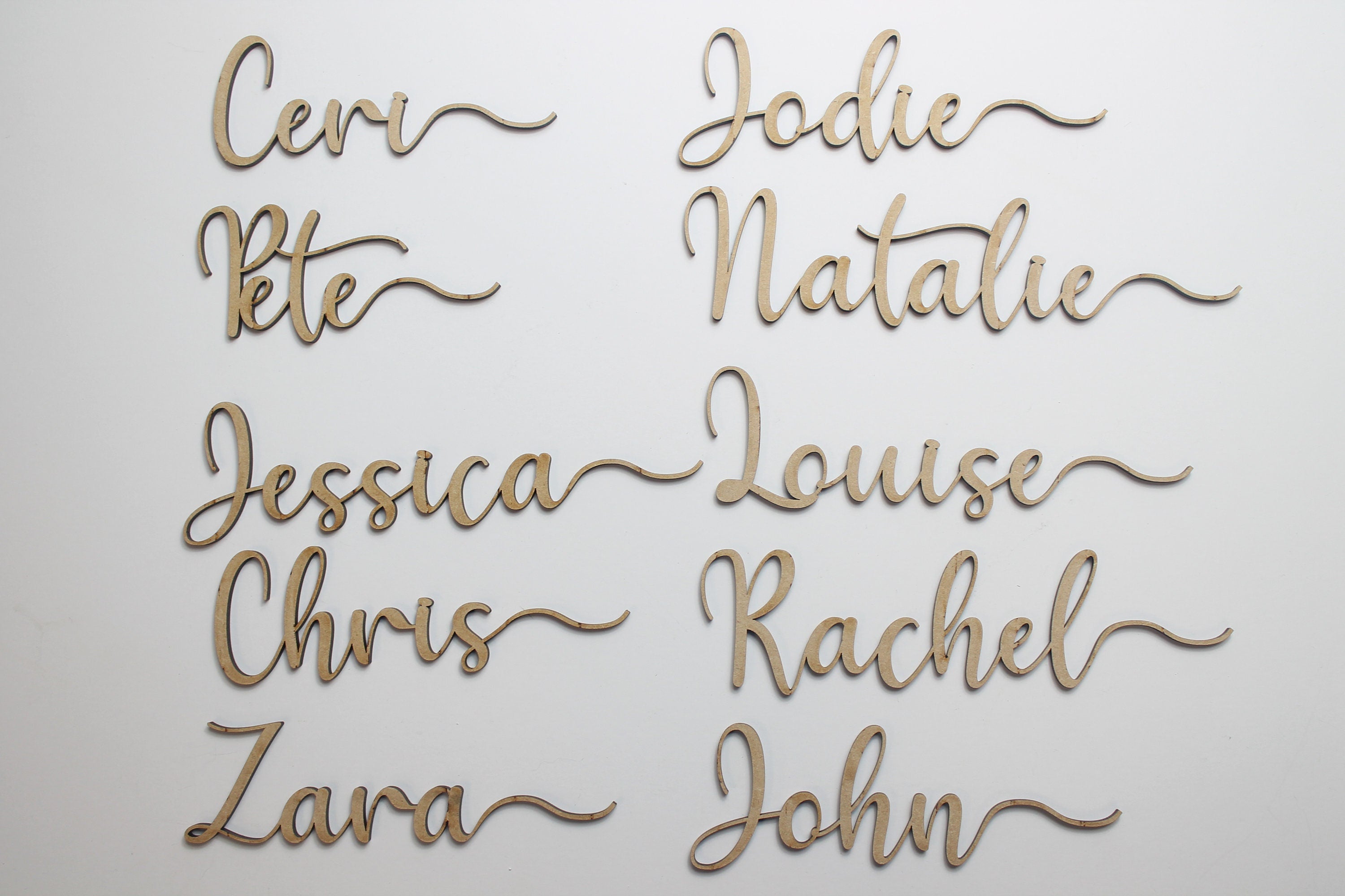 Wood Place Cards Wedding Place Cards Custom Laser Cut Names Place Setting Sign Dinner Party Place Card Wedding Party Decoration