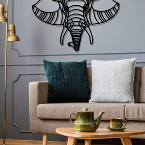Geometric Elephant Art - Wooden Laser Cut Wall Art