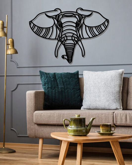 Geometric Elephant Art - Wooden Laser Cut Wall Art