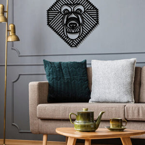 Geometric Baboon Monkey Wall Art - Wooden Laser Cut Wall Art - Baboon Art