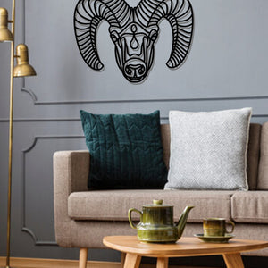 Geometric Ram Wall Art - Wooden Laser Cut Wall Art
