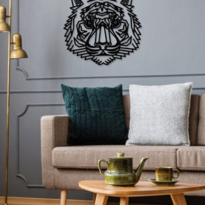 Geometric Tiger Art - Wooden Laser Cut Wall Art