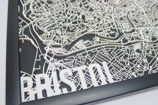 Bristol Wood Map Laser Cut Street Maps Wooden Map