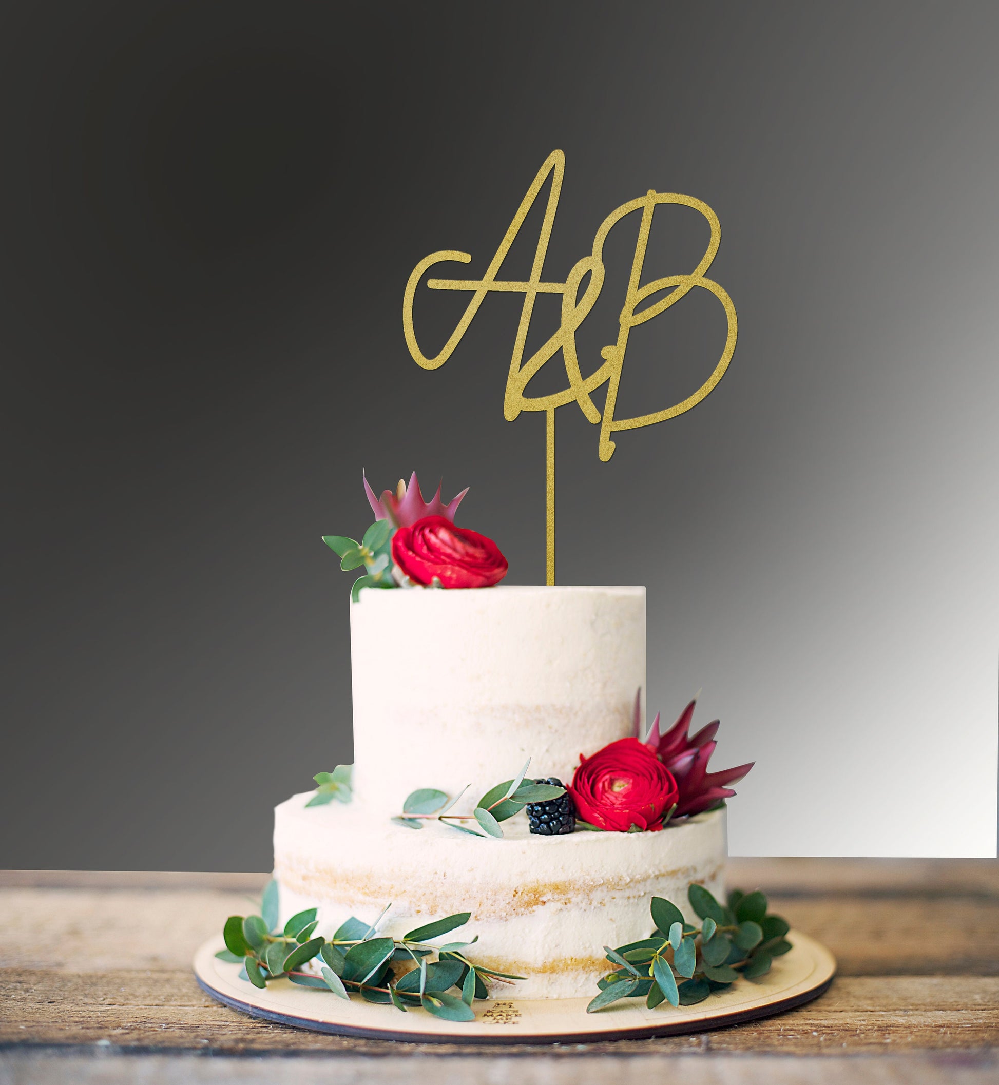 Initials Cake Topper Wedding Custom Personalised Initials Engagement Anniversary