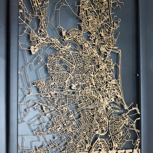 Aberdeen Wood Map Laser Cut Street Maps Wooden Map