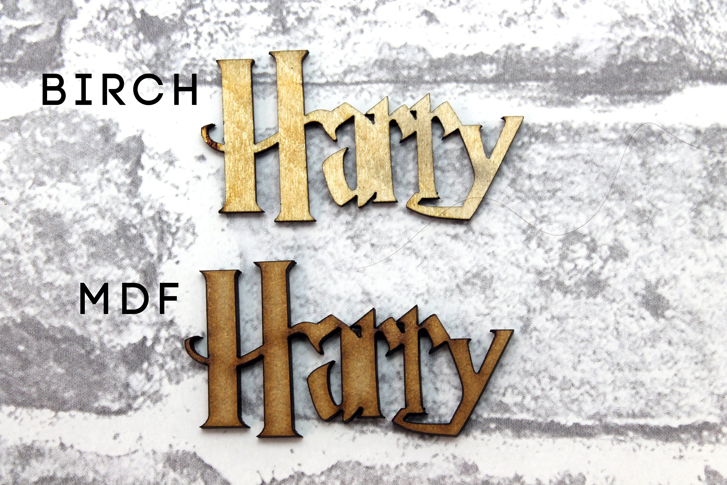 Personalised wooden script name plaque sign - Any Font  - Words Letters MDF  and Birch!
