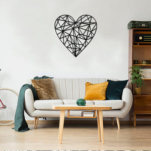 Geometric Heart Art - Wooden Country Wall Art - Heart Gift