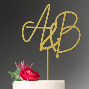 Initials Cake Topper Wedding Custom Personalised Initials Engagement Anniversary
