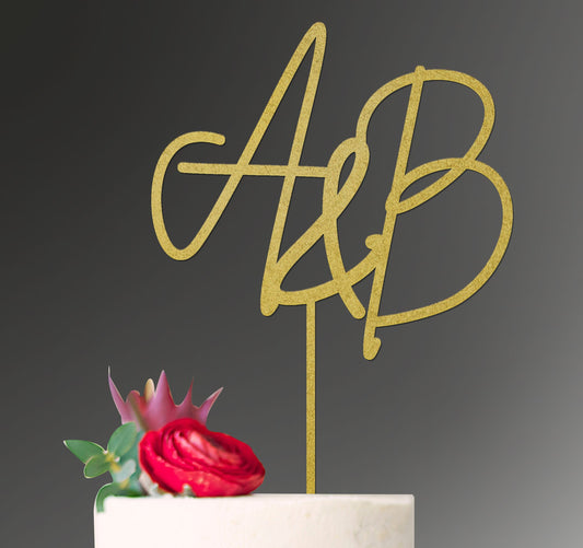 Initials Cake Topper Wedding Custom Personalised Initials Engagement Anniversary