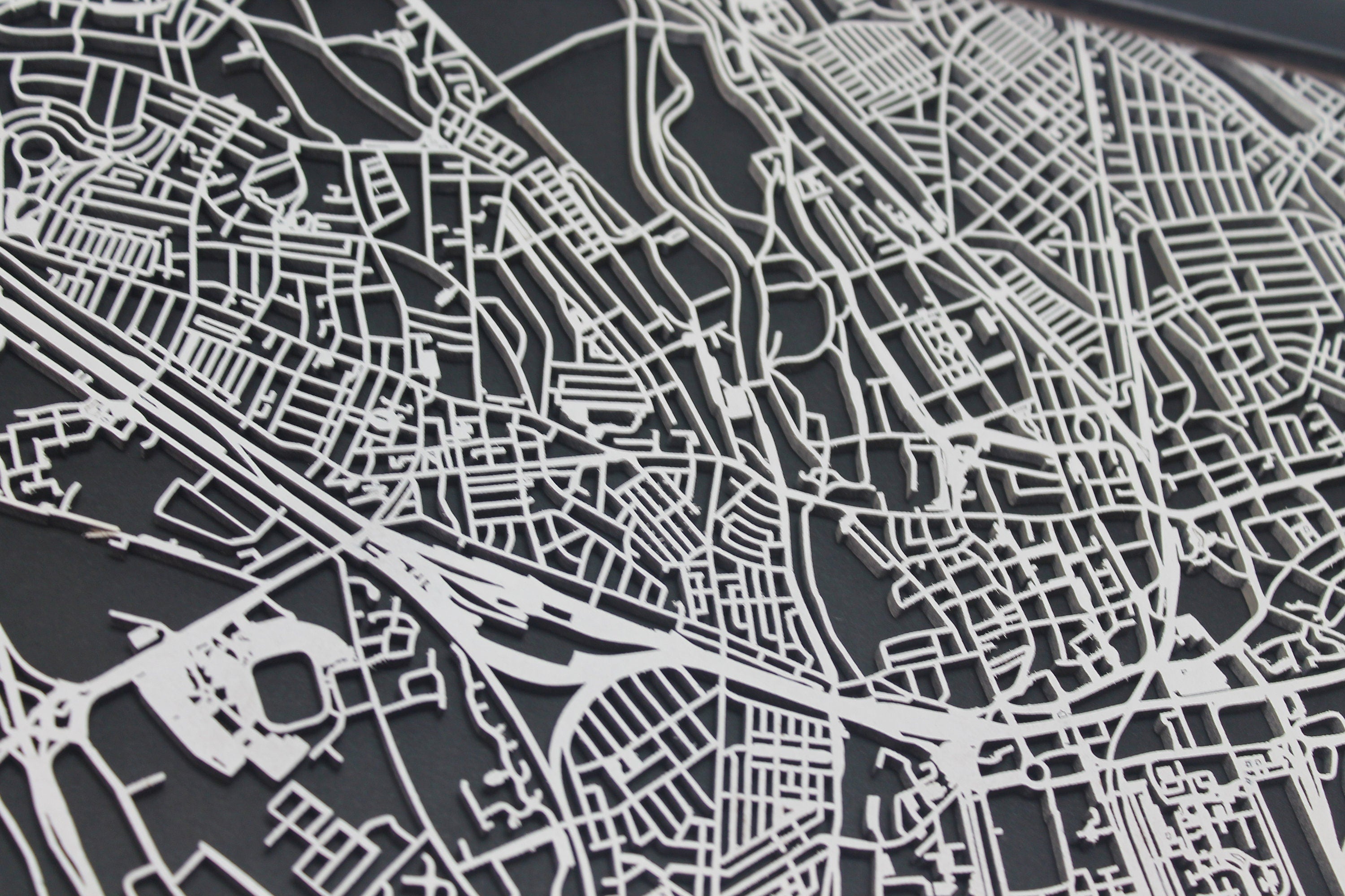 Cardiff Wood Map Laser Cut Street Maps Wooden Map