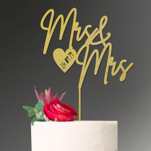 Cake Topper Mr and Mrs Mr and Mr Mrs and Mrs with Date Engagement Wedding Custom Personalised