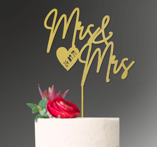 Cake Topper Mr and Mrs Mr and Mr Mrs and Mrs with Date Engagement Wedding Custom Personalised