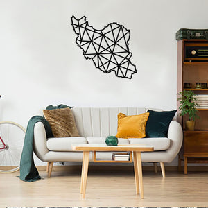 Geometric Iran Art - Wooden Country Wall Art - Iran Gift