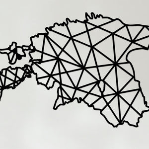 Geometric Estonia Art - Wooden Country Wall Art - Estonia Gift