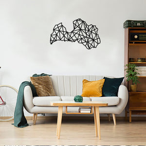 Geometric Latvia Art - Wooden Country Wall Art - Latvia Gift
