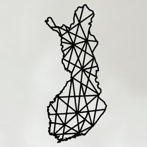 Geometric Finland Art - Wooden Country Wall Art - Finland Gift