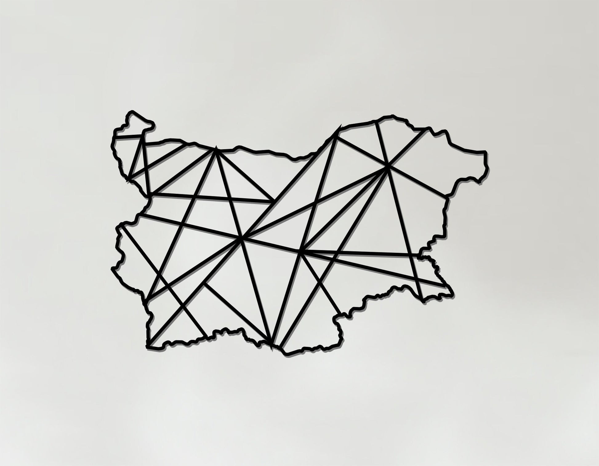 Geometric Bulgaria Art - Wooden Country Wall Art - Bulgaria Gift
