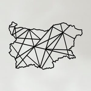 Geometric Bulgaria Art - Wooden Country Wall Art - Bulgaria Gift