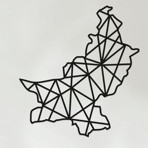 Geometric Pakistan Art - Wooden Country Wall Art - Pakistan Gift