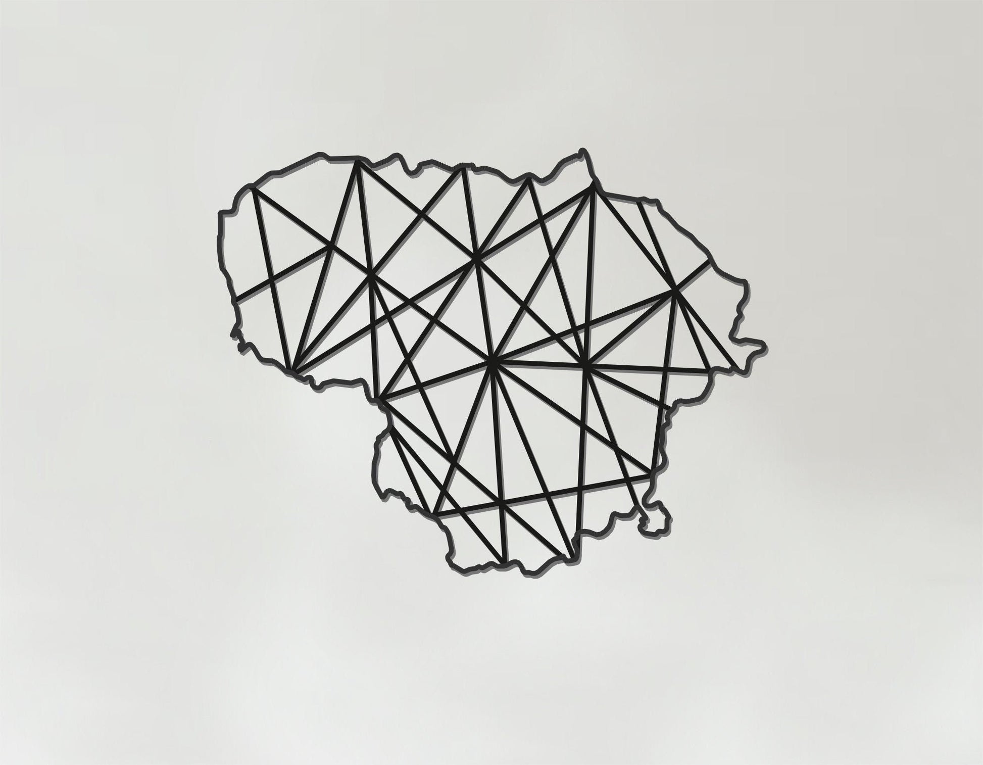 Geometric Lithuania Art - Wooden Country Wall Art - Lithuania Gift