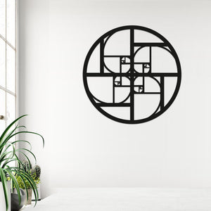 Geometric Fibonacci Circle Art - Wooden Laser Cut Wall Art