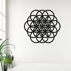 Geometric Flower of Life Art - Wooden Laser Cut Wall Art