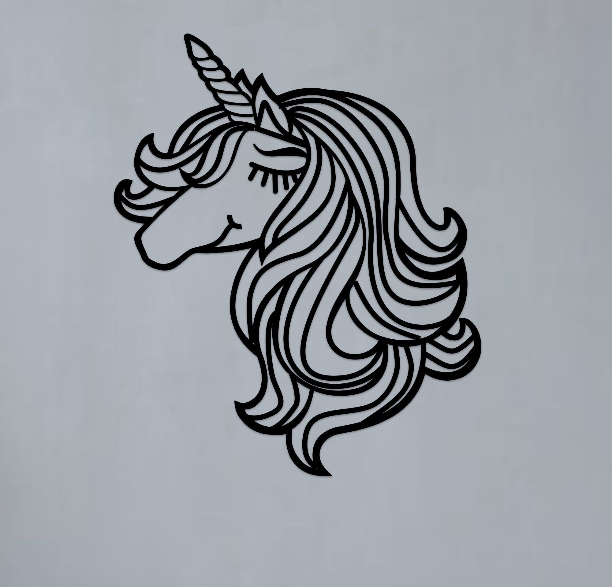 Geometric Unicorn Art - Wooden Laser Cut Wall Art