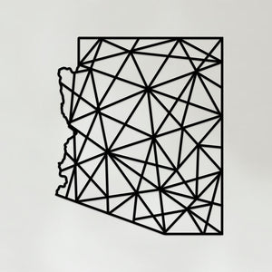 Geometric Arizona State USA Art - Wooden Country Wall Art - Arizona State USA Gift