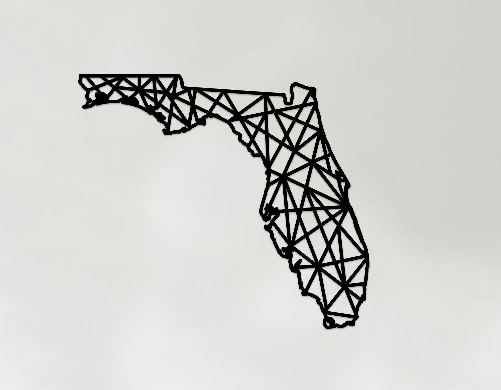 Geometric Florida State USA Art - Wooden Country Wall Art - Florida State USA Gift