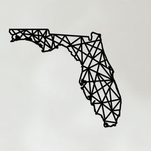 Geometric Florida State USA Art - Wooden Country Wall Art - Florida State USA Gift