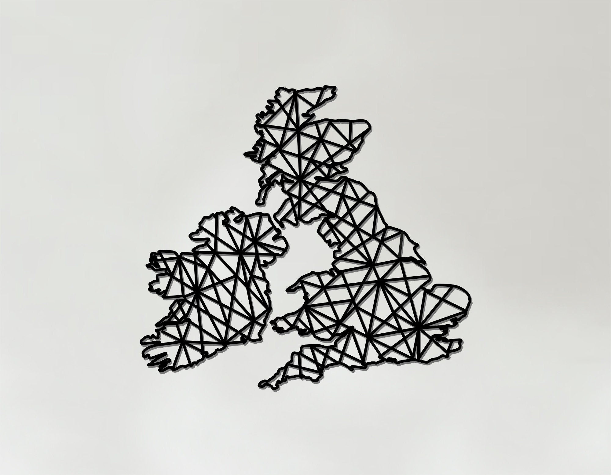 Geometric United Kingdom and Ireland Art - Wooden Country Wall Art - United Kingdom and Ireland Gift